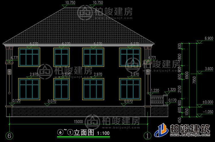 二層簡歐風(fēng)格農(nóng)村小別墅設(shè)計圖紙BZ260-簡歐風(fēng)格