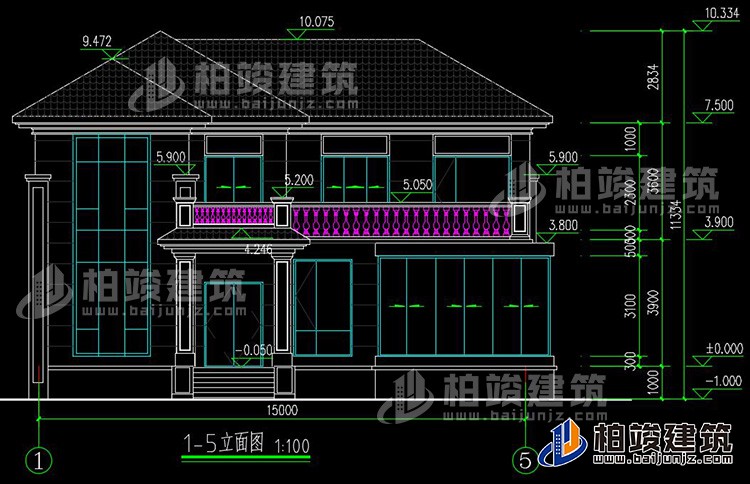 農(nóng)村25萬別墅款式二層自建房設(shè)計圖，外觀簡約大氣BZ2513-簡歐風(fēng)格