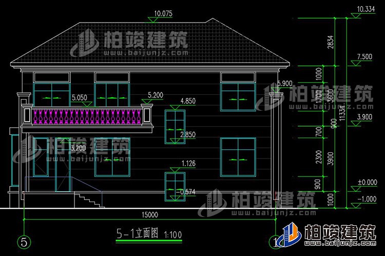 農(nóng)村25萬別墅款式二層自建房設(shè)計圖，外觀簡約大氣BZ2513-簡歐風(fēng)格