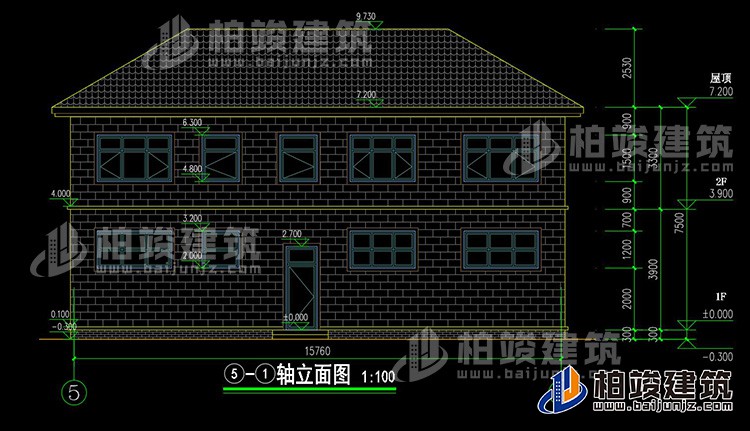 農(nóng)村二層帶商鋪?zhàn)≌瑘D 15X16米BZ2591-簡(jiǎn)歐風(fēng)格