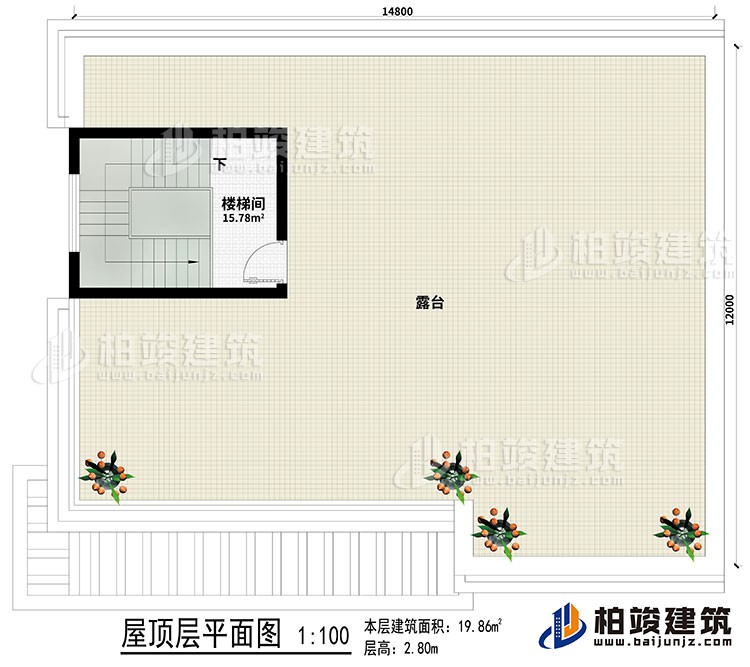 屋頂：樓梯間、露臺